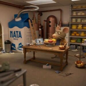 Una familia de ratones presenta la nueva Fibra FTTR Movistar