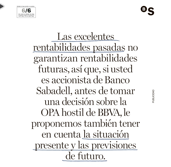 Campaña del Sabadell reclamada por BBVA.