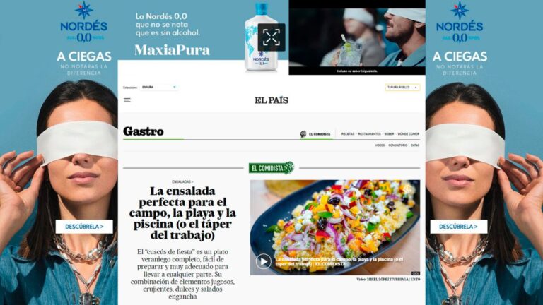 Nordés 0,0 y su icónica botella “rompen” las cabeceras digitales con el nuevo formato inmersivo Skin de Wemass