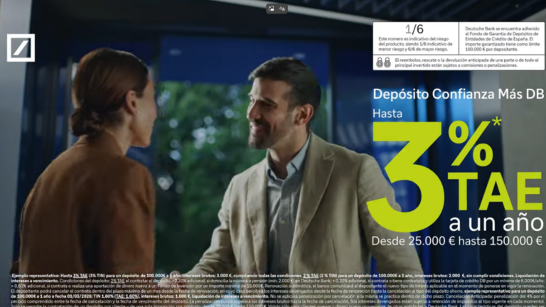 Deutsche Bank impulsa su estrategia de captación de clientes Premium con una campaña de publicidad 360º centrada en depósitos